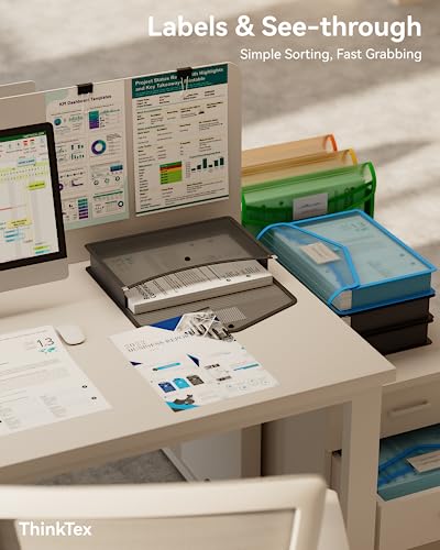 Modern ThinkTex Plastic Expanding File Folder, Transparent Envelopes with for Daily Use