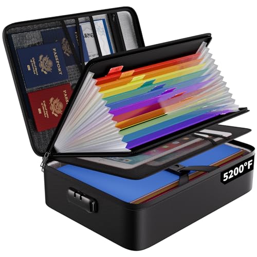 Modern ENGPOW Fireproof File Organizer Bag with 13 Colorful Set