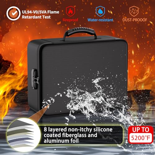 Modern ENGPOW Fireproof File Organizer Bag with 13 Colorful Set